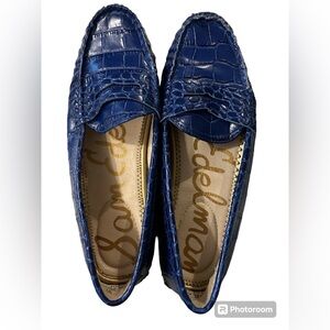 Sam Edelman Cobalt Filly Crocodile Driving Mocs Size 6.5 NEW W/O tags!